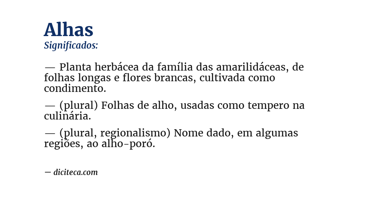 Significado de alhas
