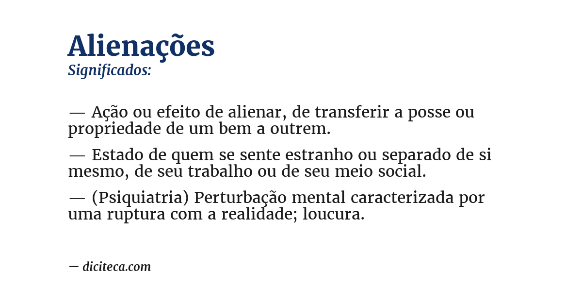 Significado de alienações
