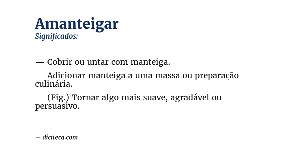Significado de amanteigar