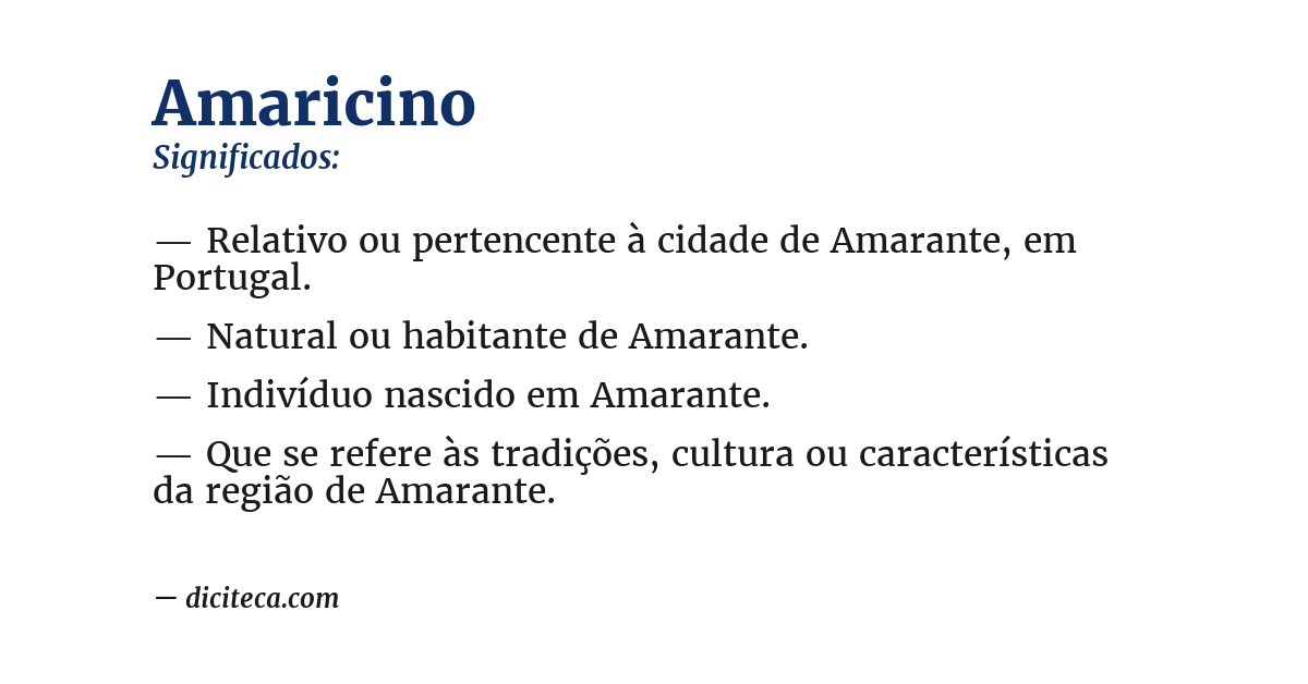 Significado de amaricino