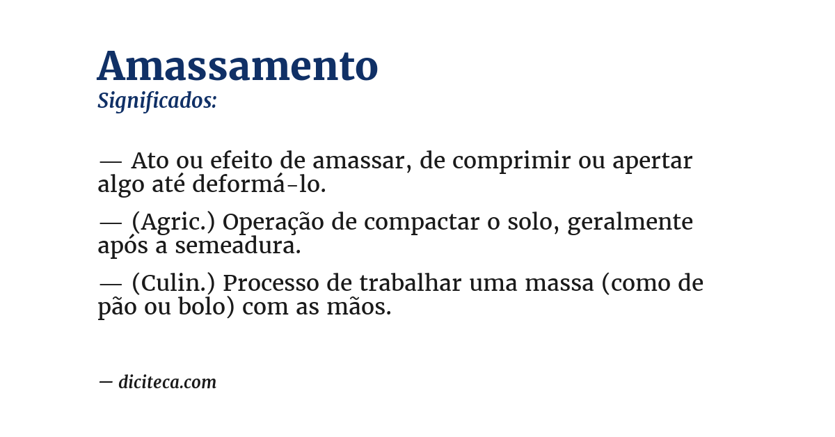 Significado de amassamento