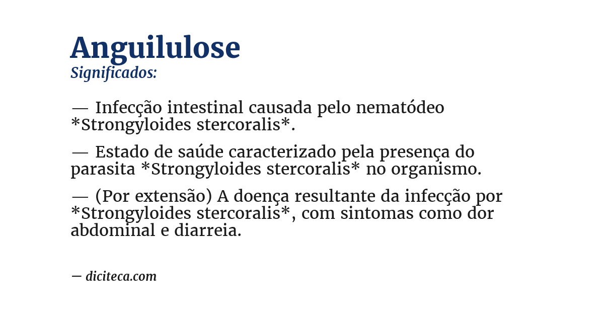 Significado de anguilulose