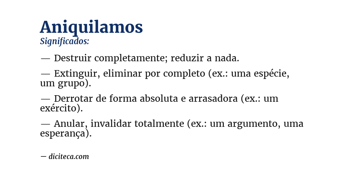 Significado de aniquilamos