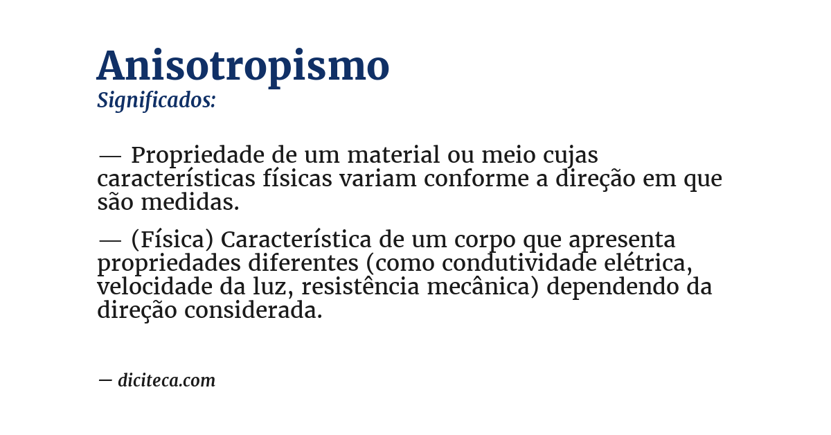 Significado de anisotropismo