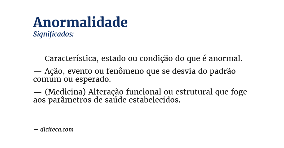 Significado de anormalidade