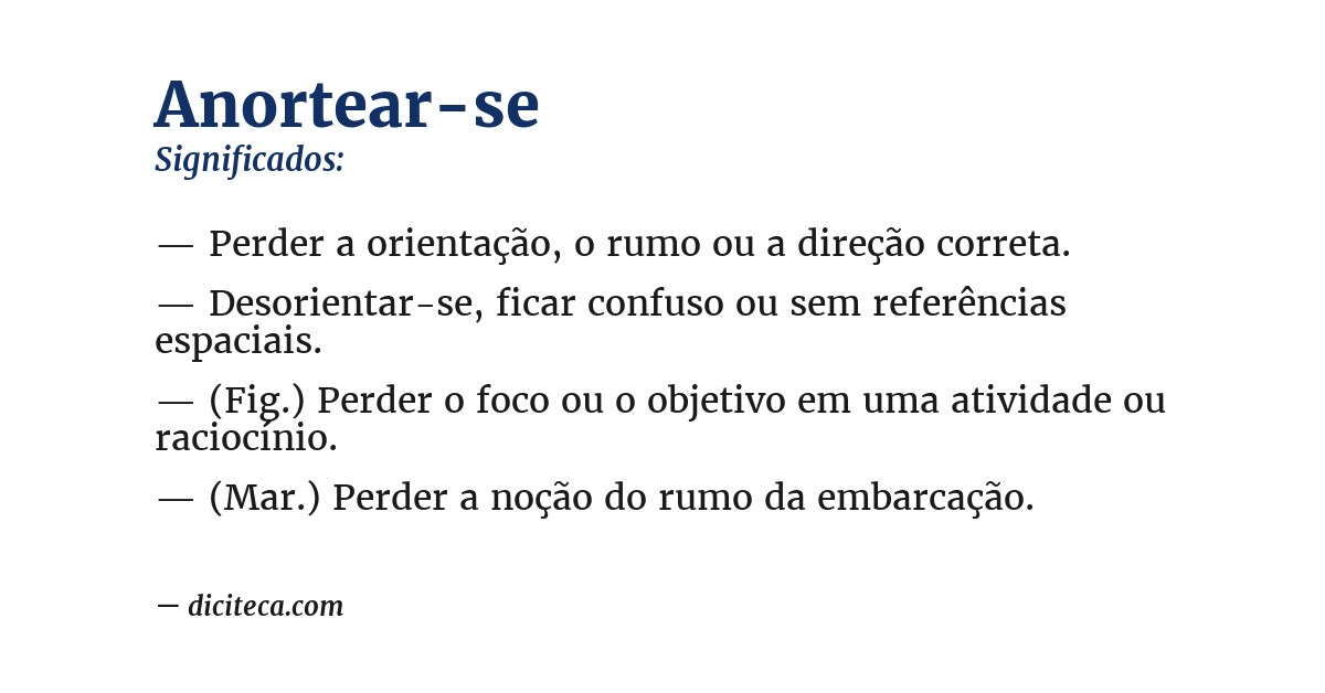 Significado de anortear-se