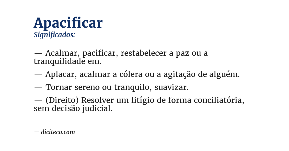 Significado de apacificar