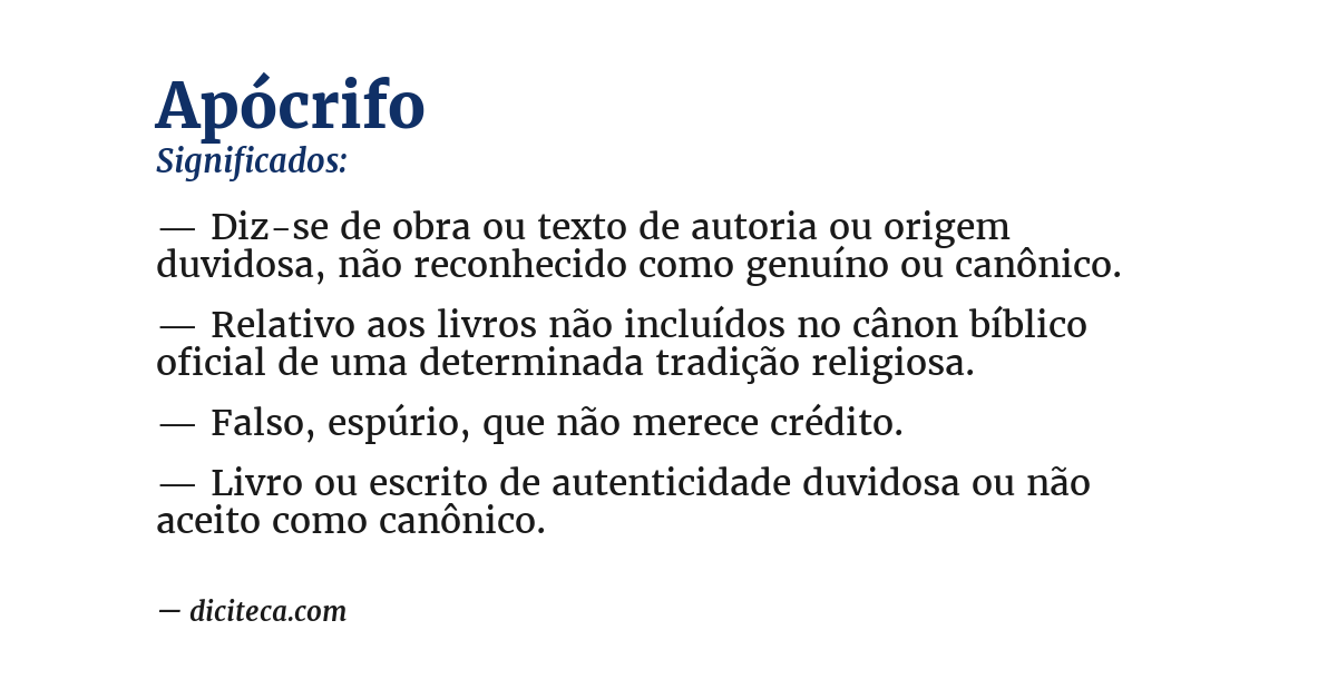 Significado de apócrifo