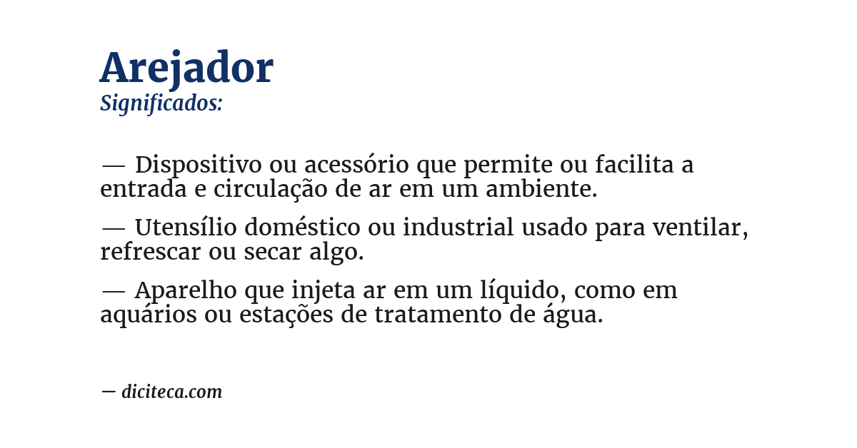 Significado de arejador