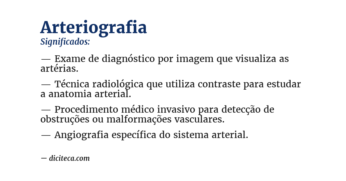 Significado de arteriografia