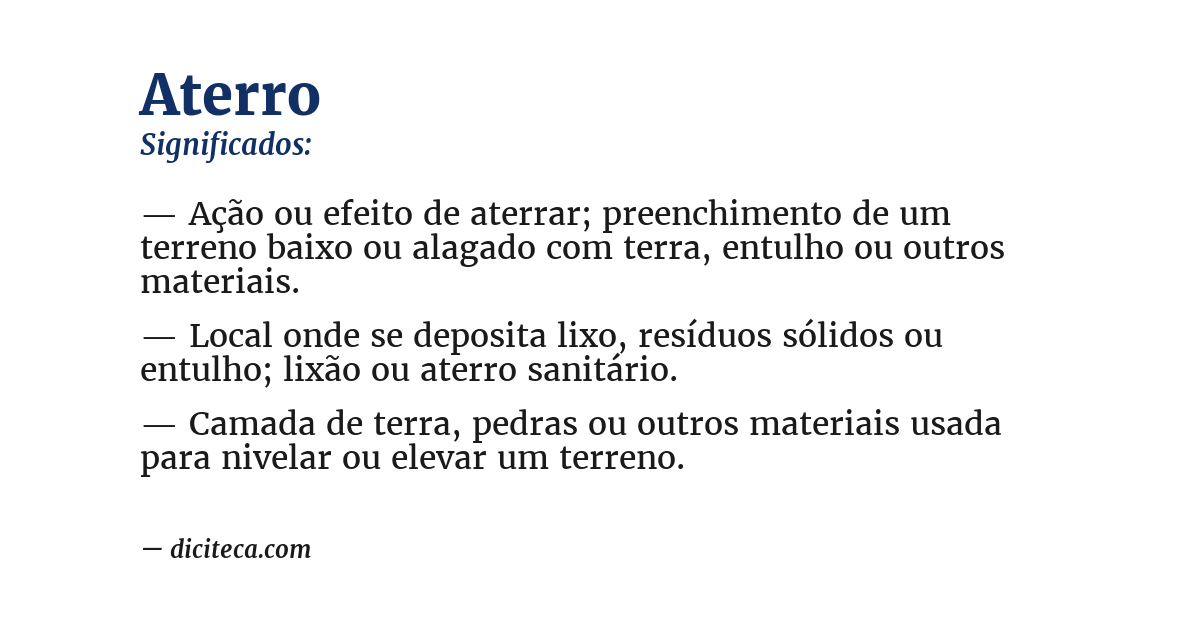 Significado de aterro