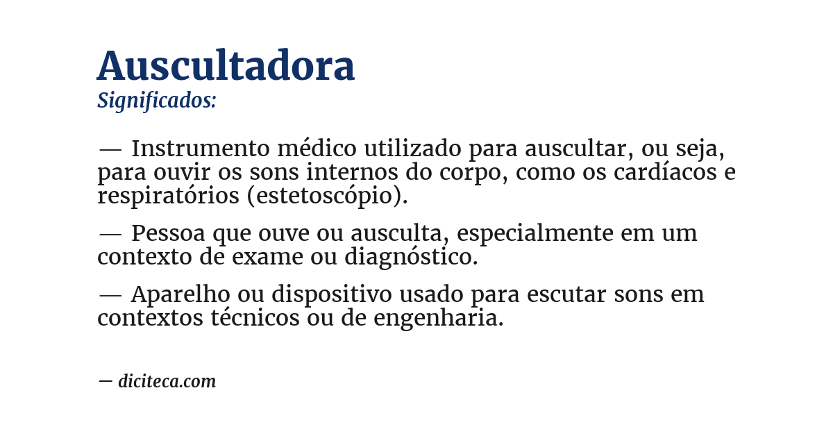 Significado de auscultadora