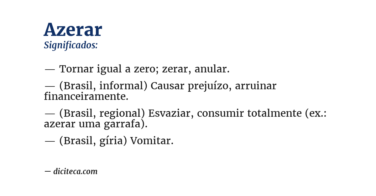 Significado de azerar