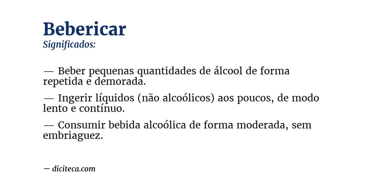 Significado de bebericar