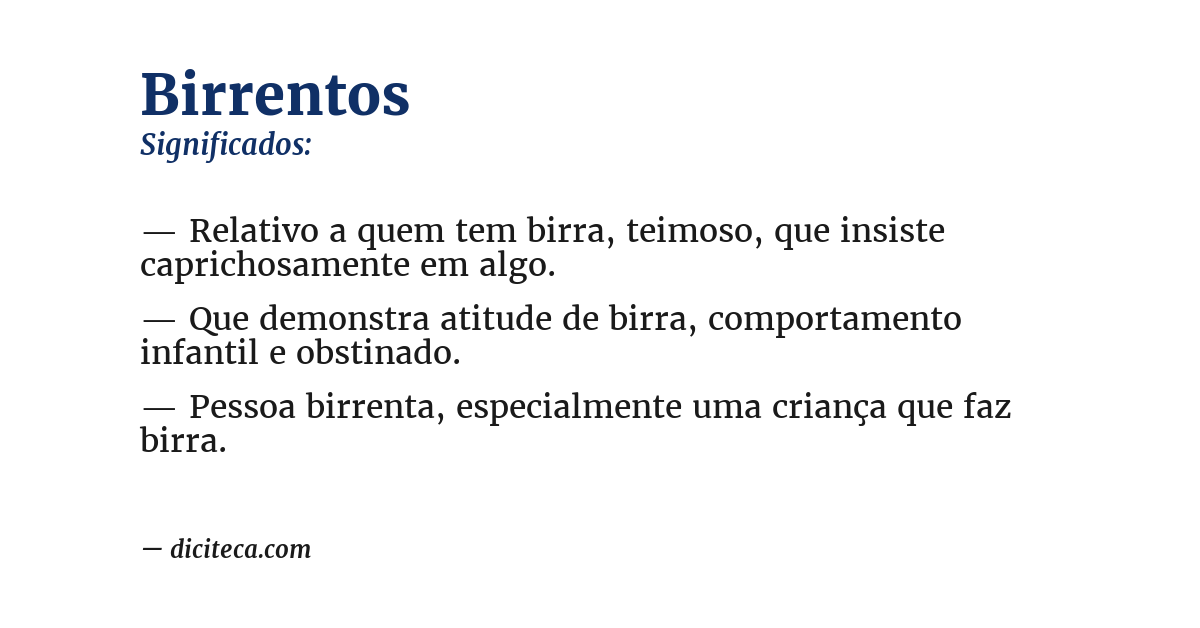 Significado de birrentos