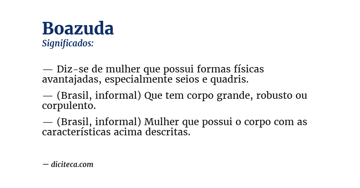 Significado de boazuda