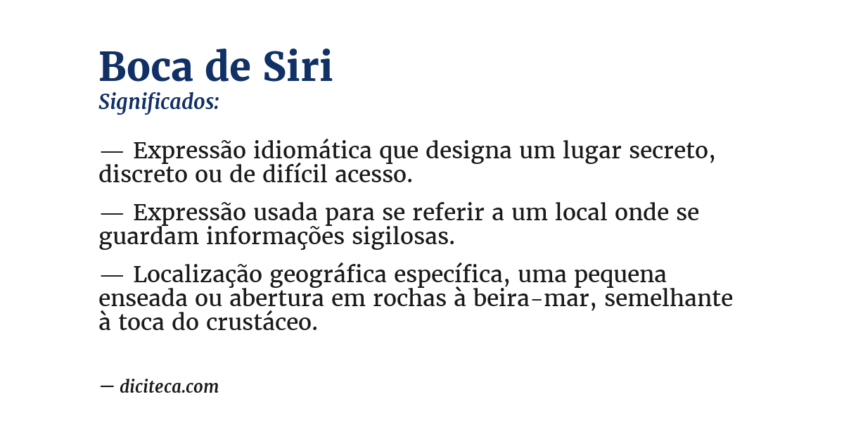 Significado de boca de siri