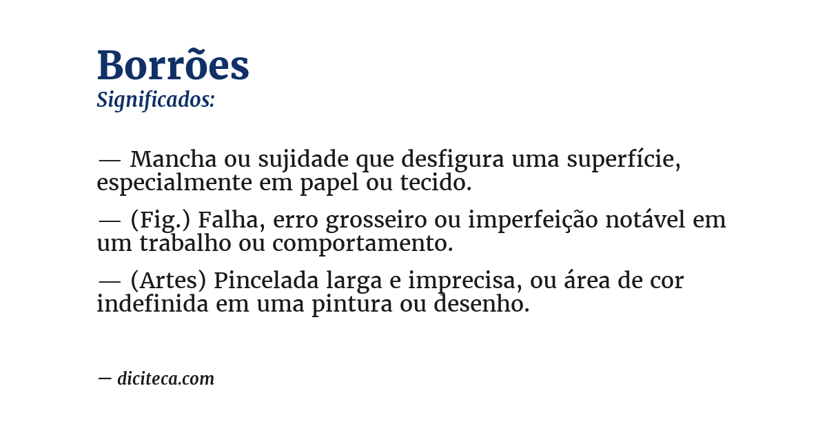 Significado de borrões