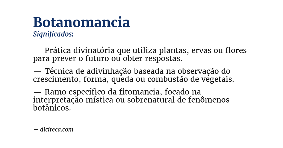 Significado de botanomancia