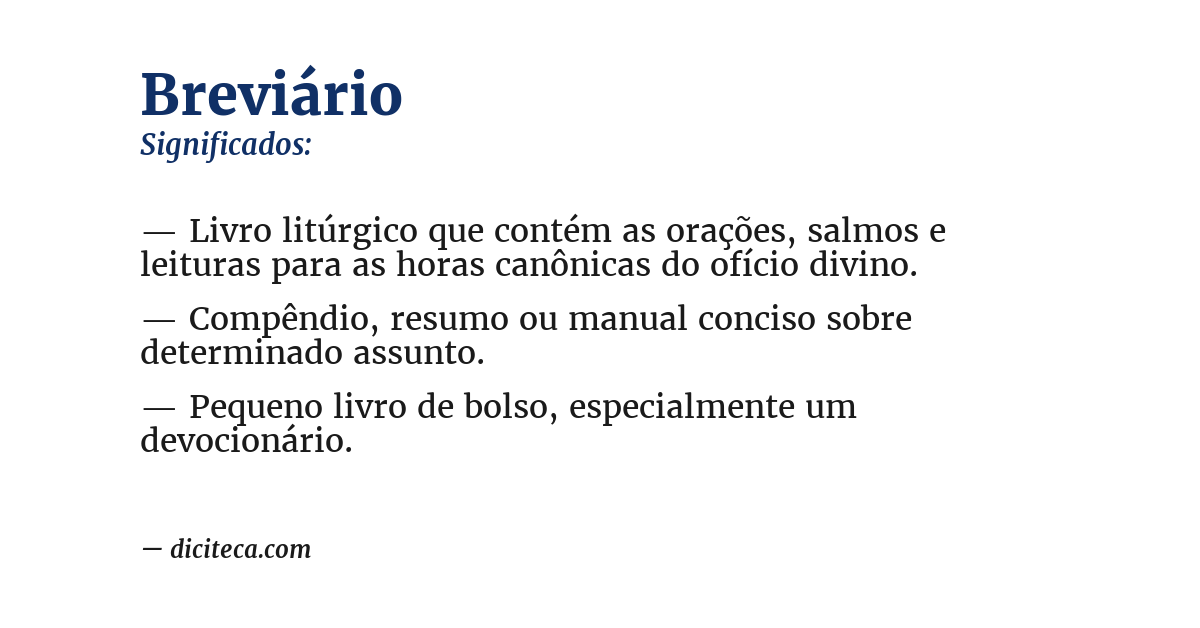 Significado de breviário