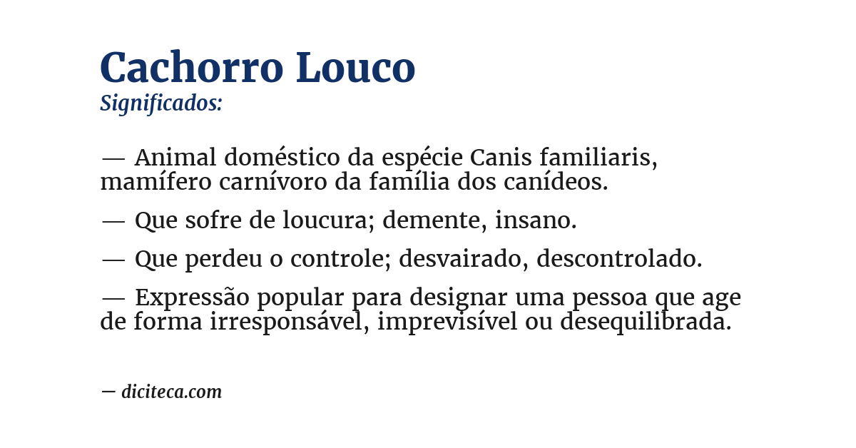 Significado de cachorro louco