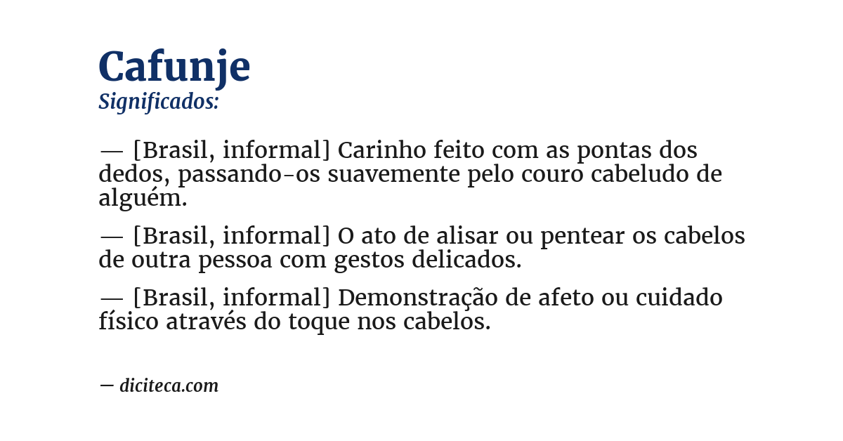 Significado de cafunje
