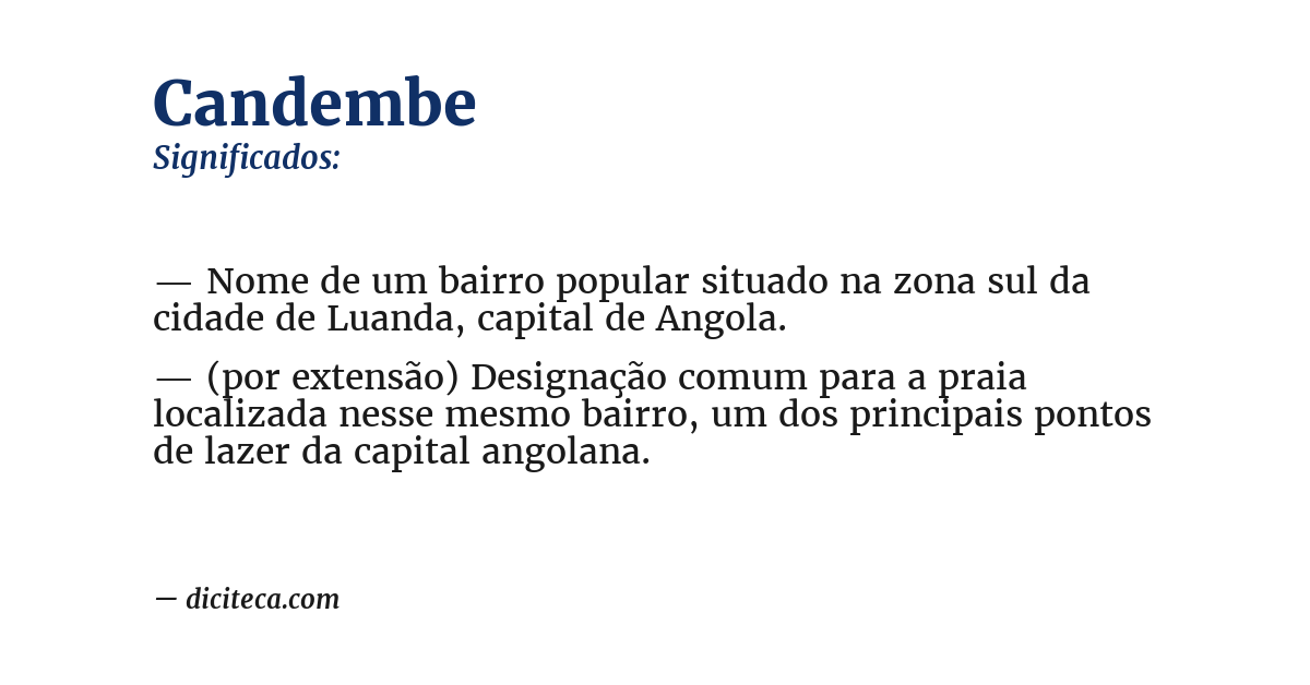 Significado de candembe