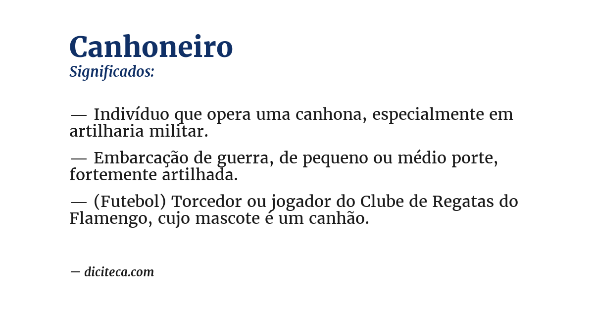 Significado de canhoneiro