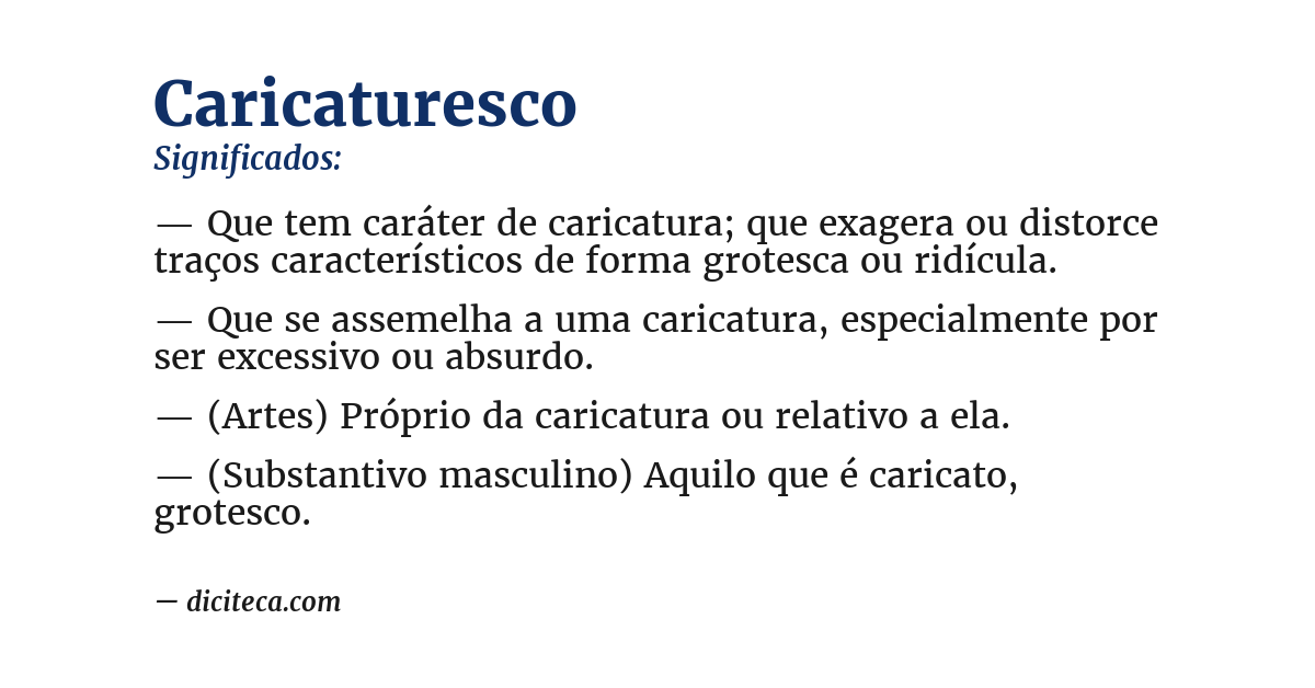Significado de caricaturesco