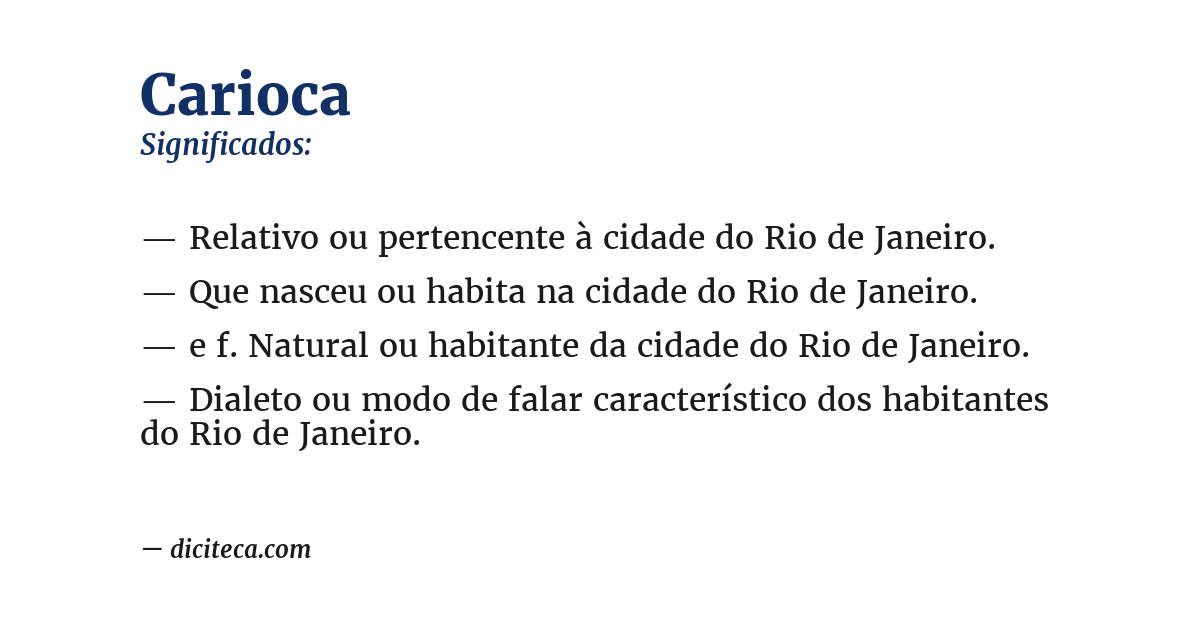 Significado de carioca