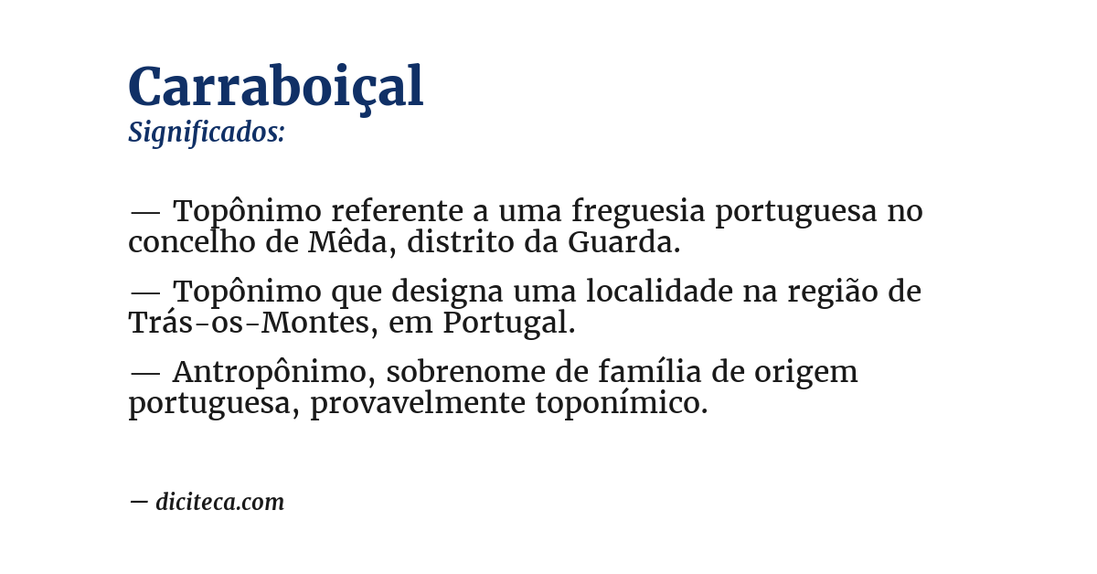 Significado de carraboiçal