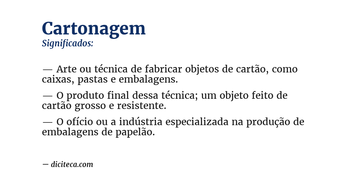 Significado de cartonagem