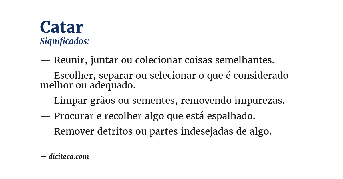 Significado de catar