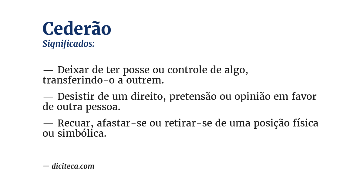 Significado de cederão