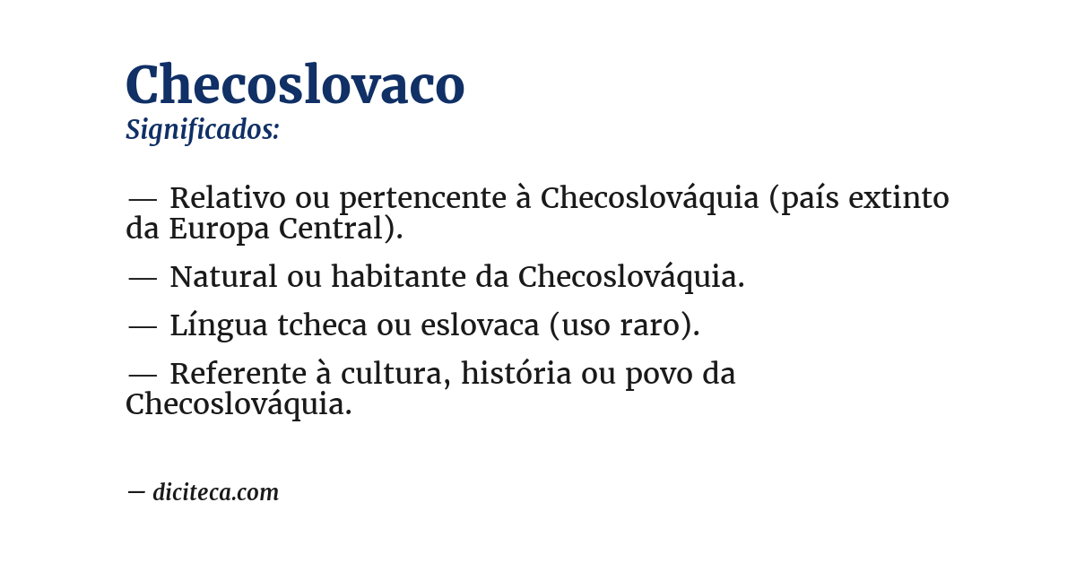 Significado de checoslovaco
