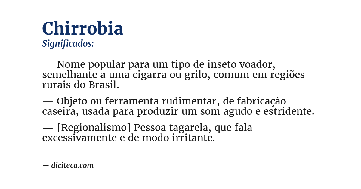 Significado de chirrobia