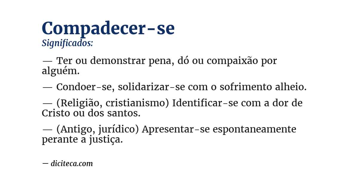 Significado de compadecer-se