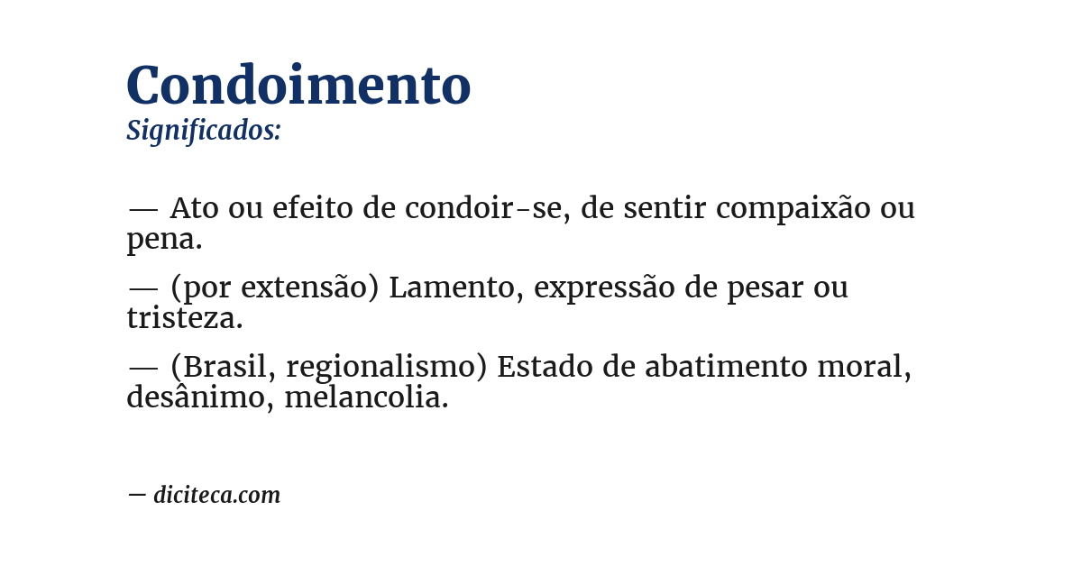 Significado de condoimento