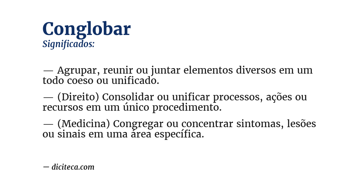 Significado de conglobar