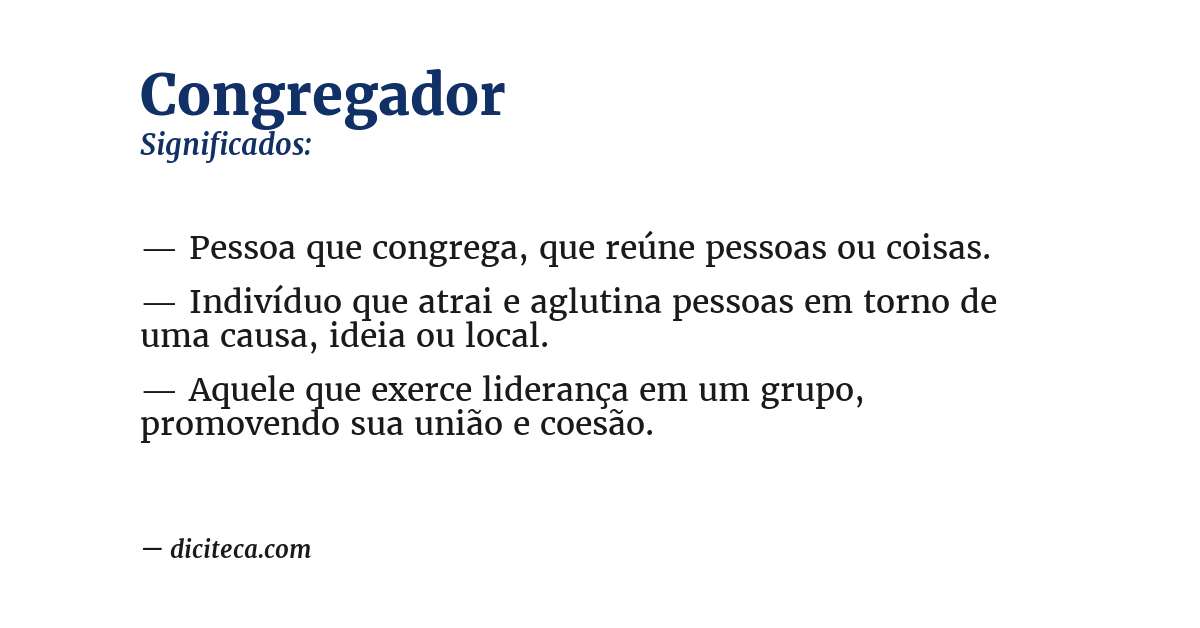 Significado de congregador