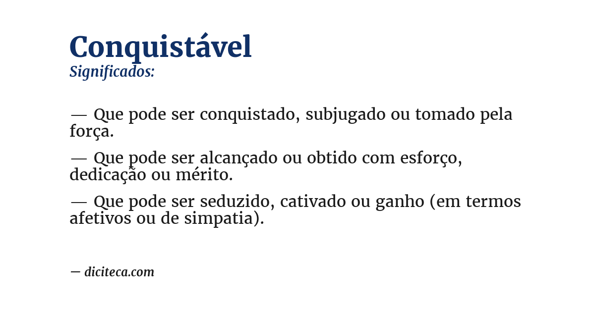 Significado de conquistável