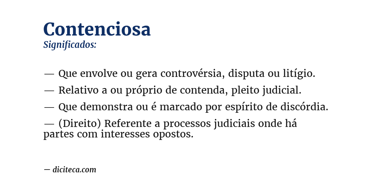Significado de contenciosa