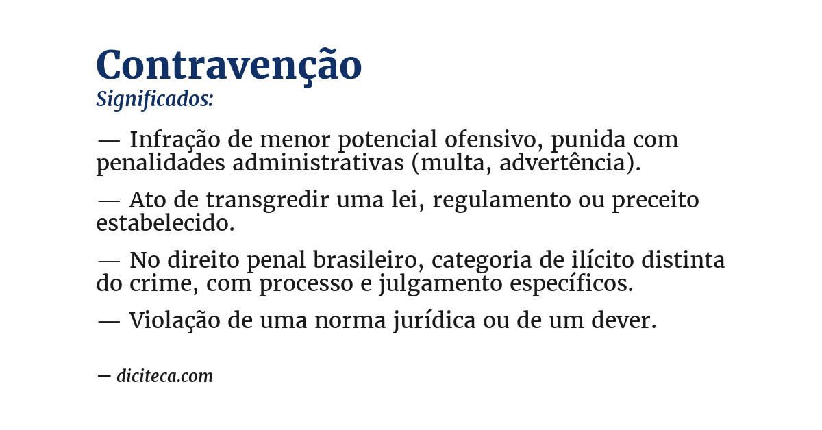 Significado de contravenção