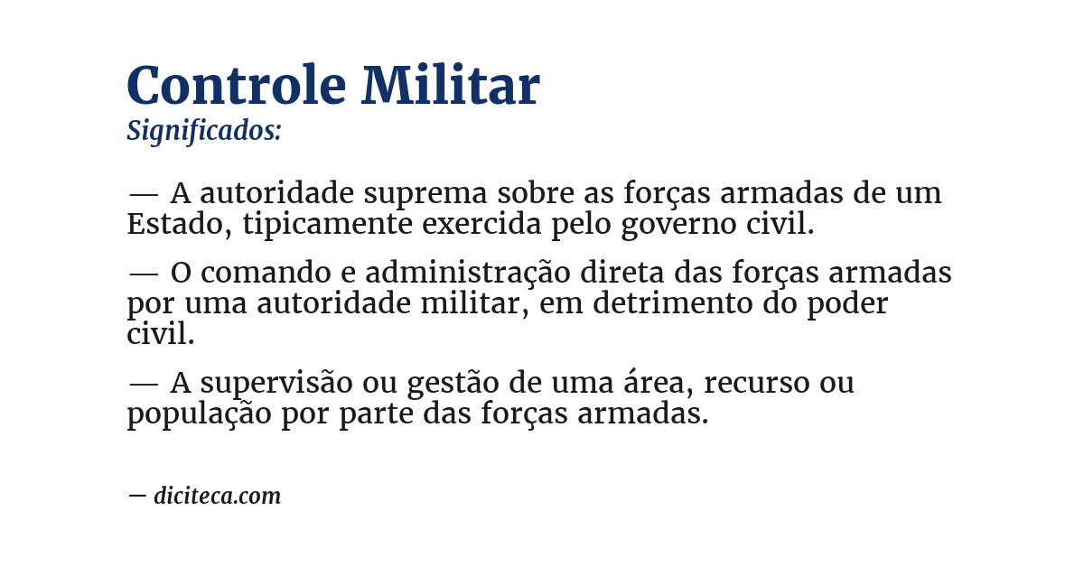 Significado de controle militar