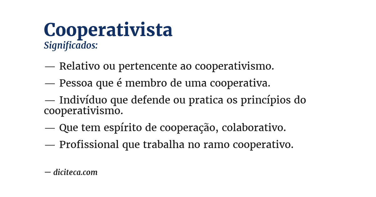 Significado de cooperativista
