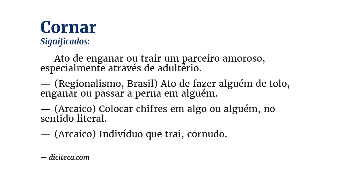Significado de cornar