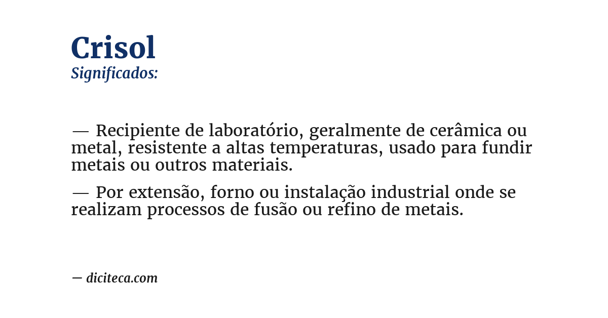 Significado de crisol