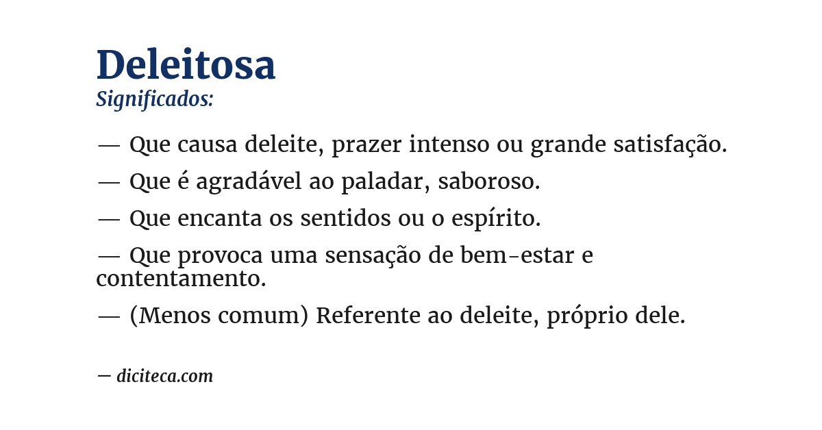 Significado de deleitosa