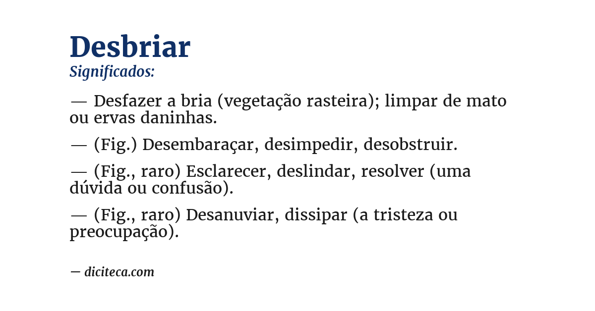 Significado de desbriar