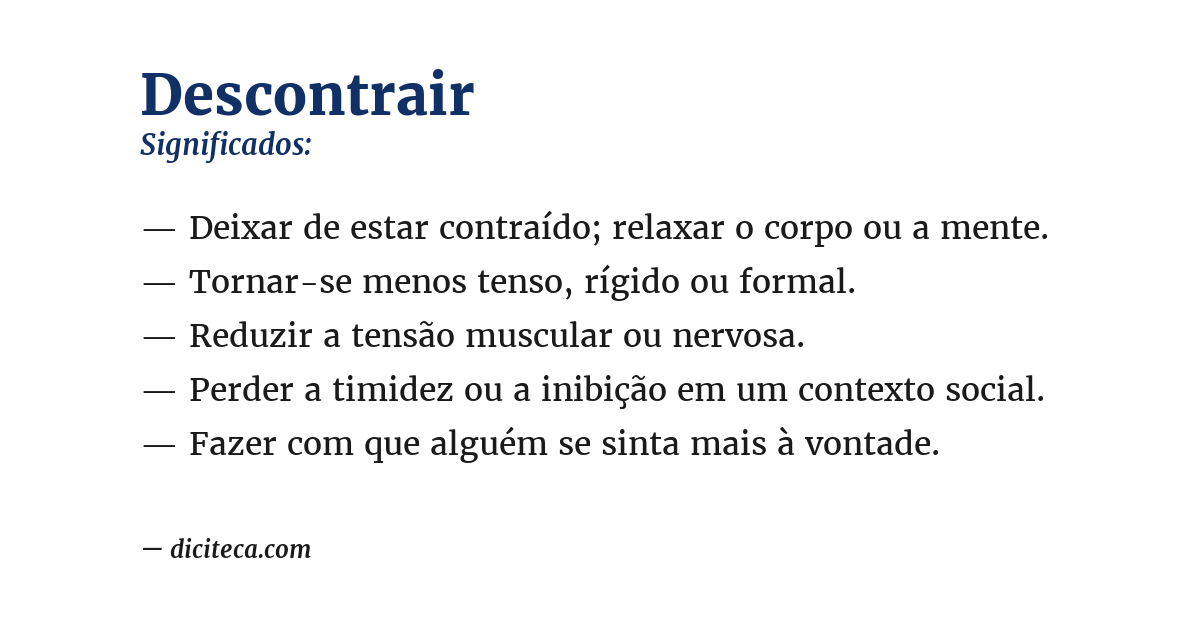 Significado de descontrair